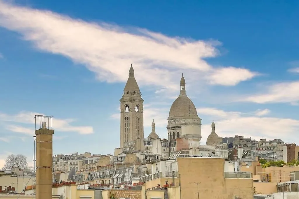 Cosy Studio Avec Terrasse Vue Sur Le Sacre-Coeur Paris France